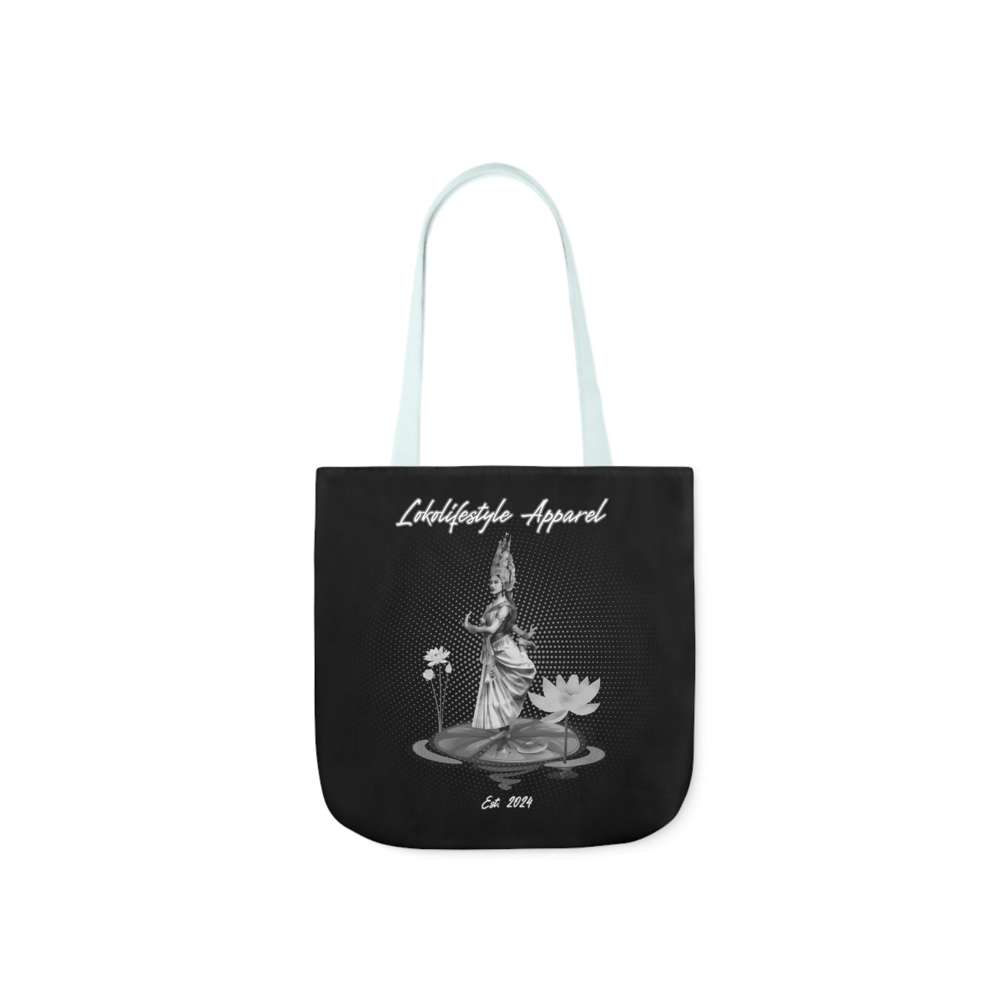 Canvas Tote Bag, Apsara Cambodian Design with 5-Color Straps