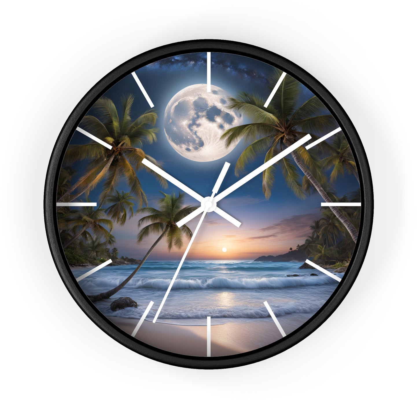 Beach Night Sky Wall Clock