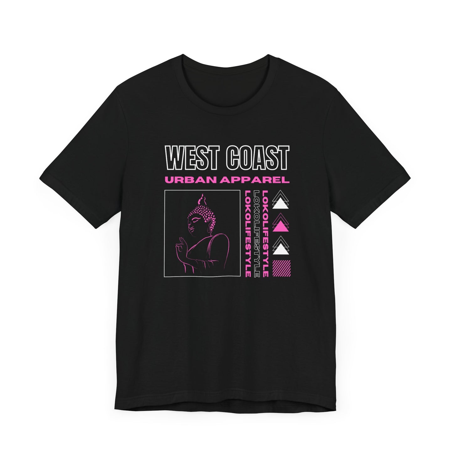 Cambodian Buddha West Coast Urban Apparel Pink Unisex Jersey Short Sleeve Tee