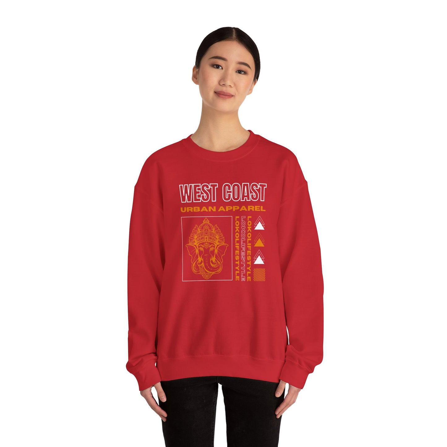 Cambodian Elephant Yellow White Unisex Heavy Blend™ Crewneck Sweatshirt