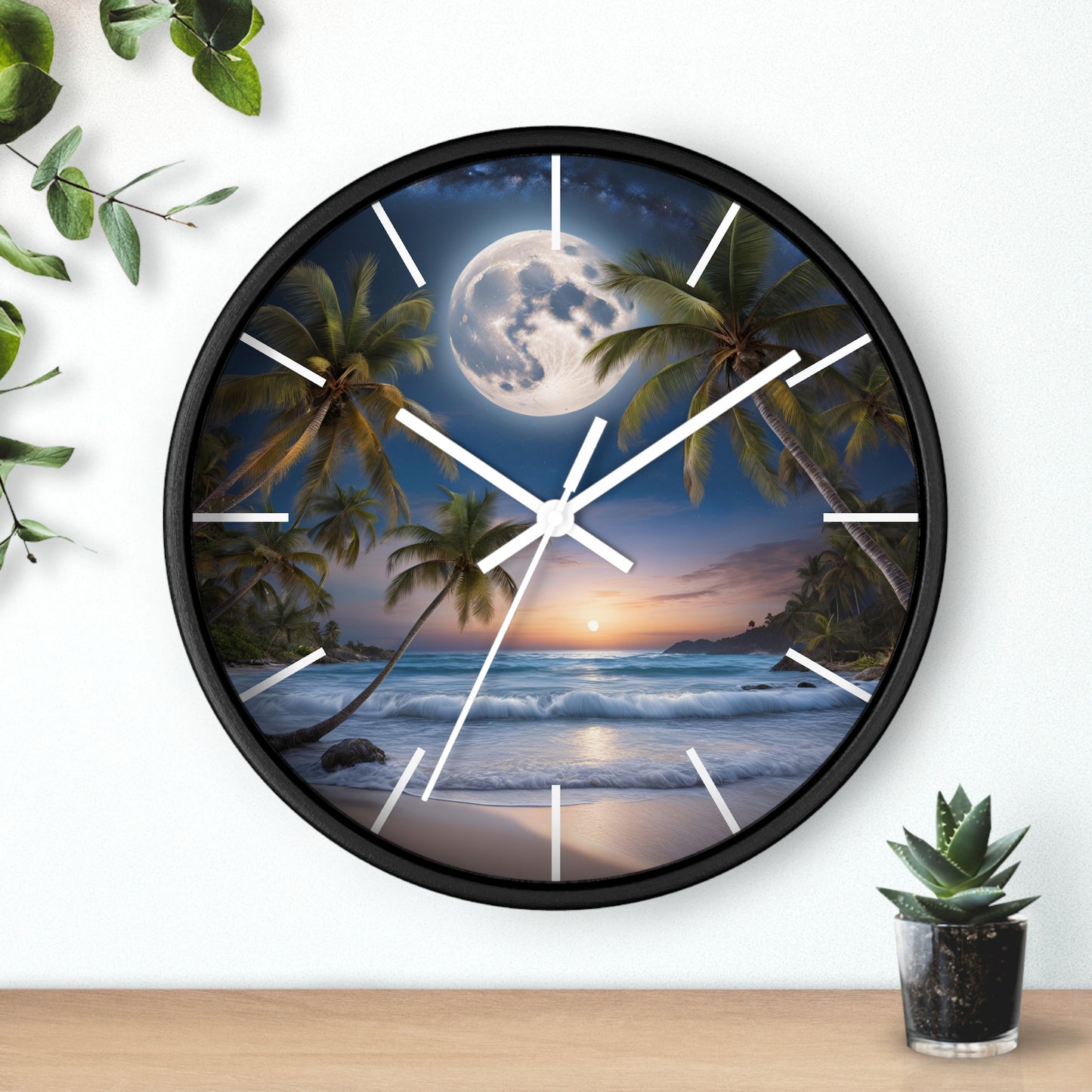 Beach Night Sky Wall Clock