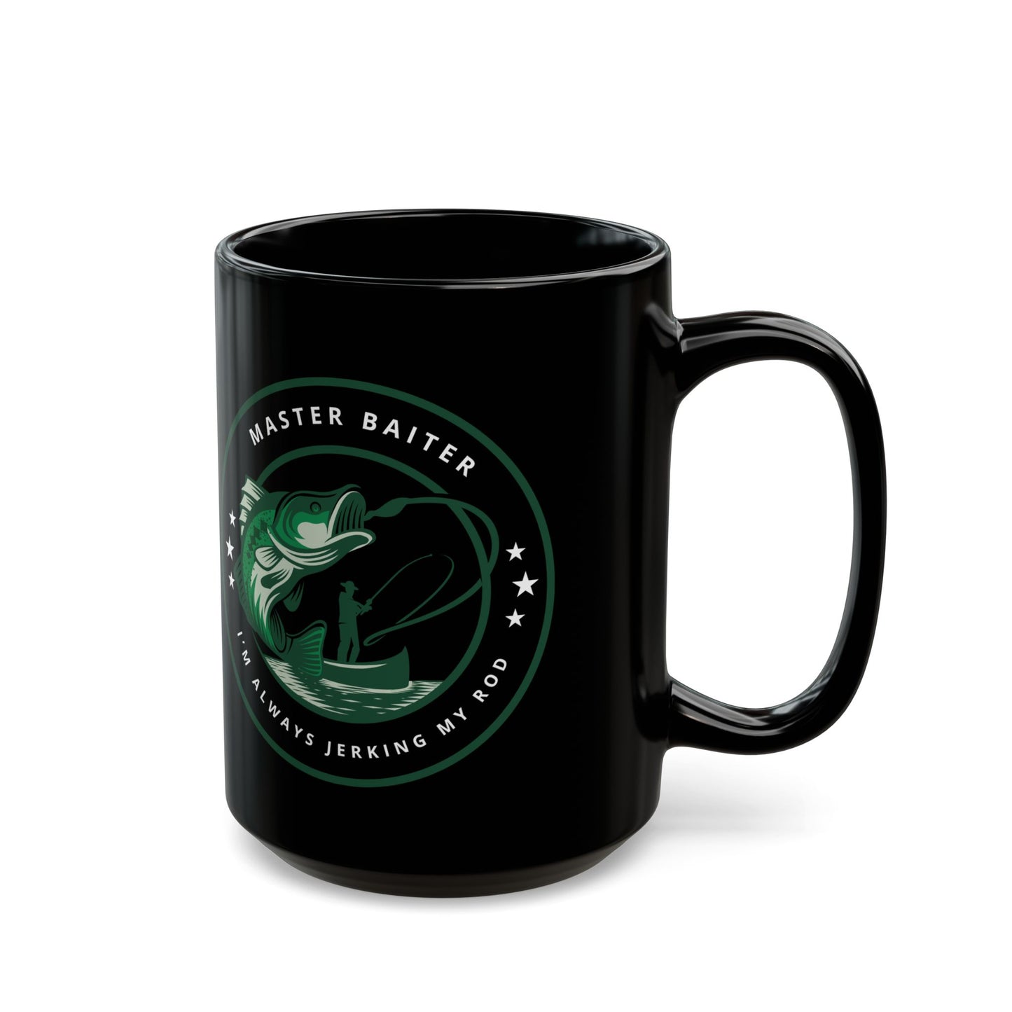 Funny Fishing Mug - Master Baiter Black Mug (15oz)