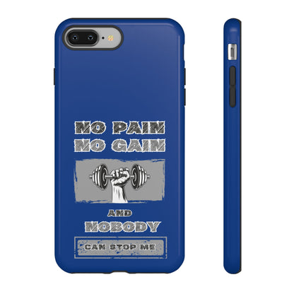 NO Pain No Gain Phone Cases Blue