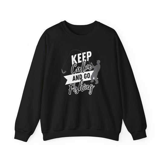 Fishing Crewneck Sweatshirt - Keep Calm Design