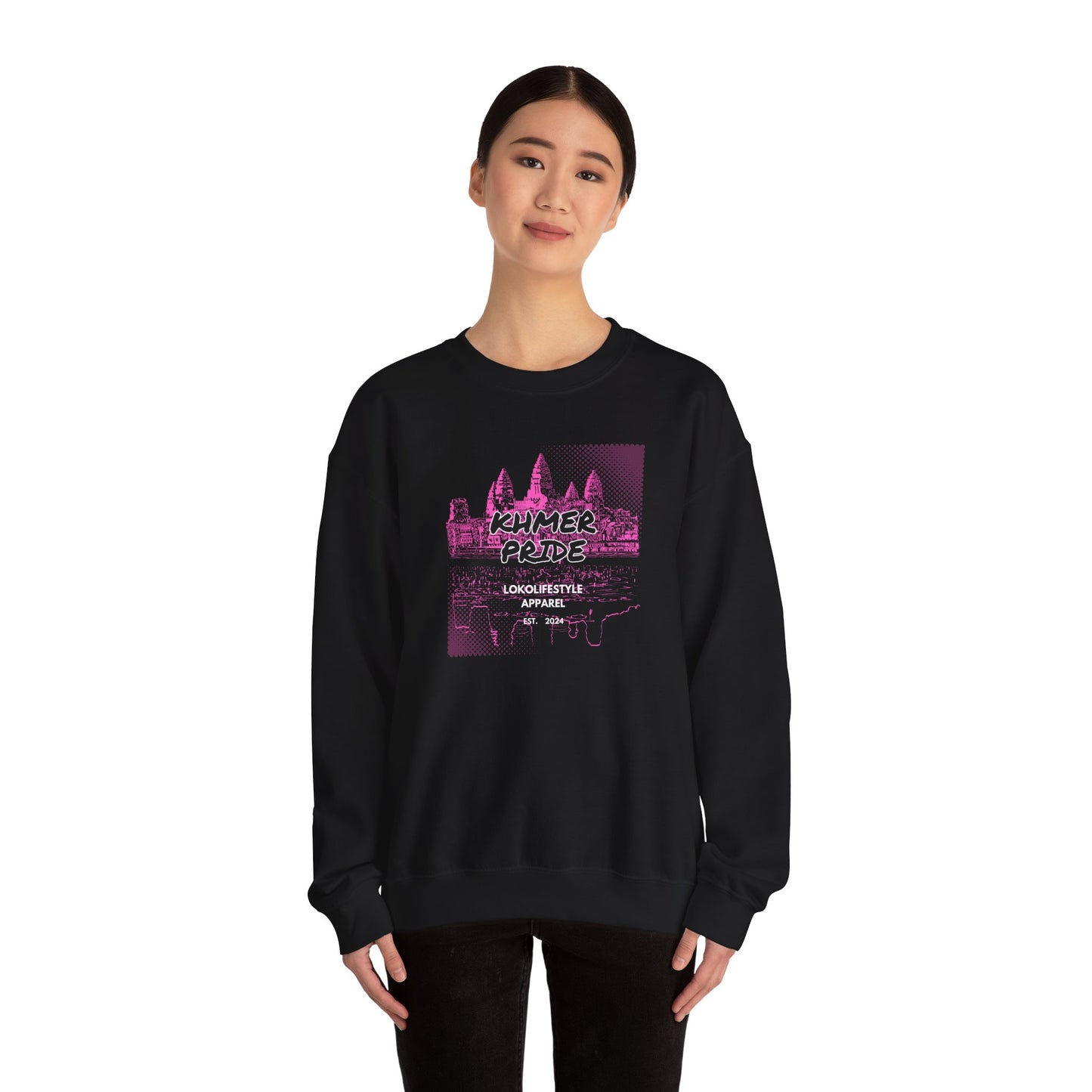 Khmer Pride Pink Unisex Heavy Blend™ Crewneck Sweatshirt